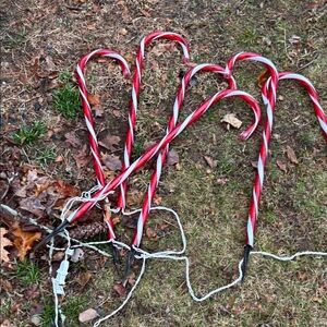 Red and White Candy Cane Yard Decorations
